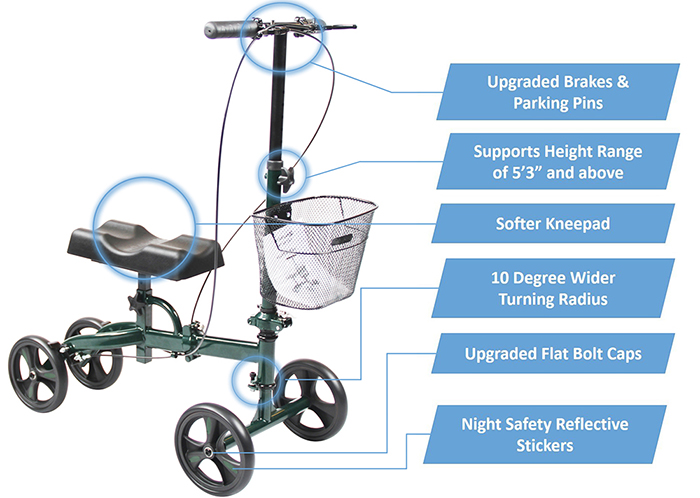 rolling knee walkers-green